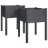 Jardineras 2 uds madera maciza de pino gris 50x50x70