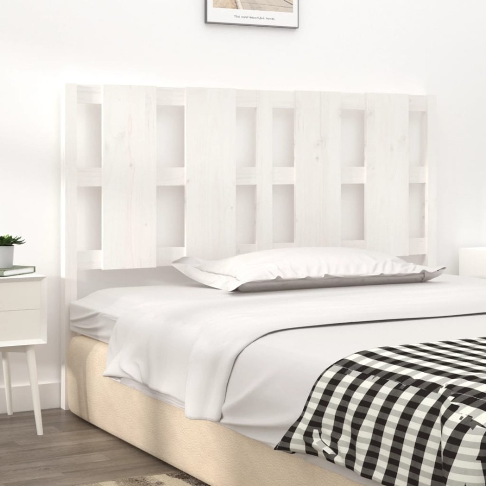 Cabecero de cama madera maciza de pino blanco 145,5x4x100