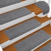 Alfombrillas de escalera 10 unidades gris claro 65x21x4 cm