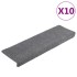 Alfombrillas de escalera 10 unidades gris claro 65x21x4