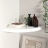 Estante flotante de esquina MDF blanco brillo 35x35x3,8