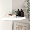 Estante flotante de esquina MDF blanco brillo 35x35x3,8 cm