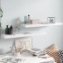 Estante flotante de pared 2 uds MDF blanco brillo