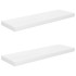 Estante flotante de pared 2 uds MDF blanco brillo