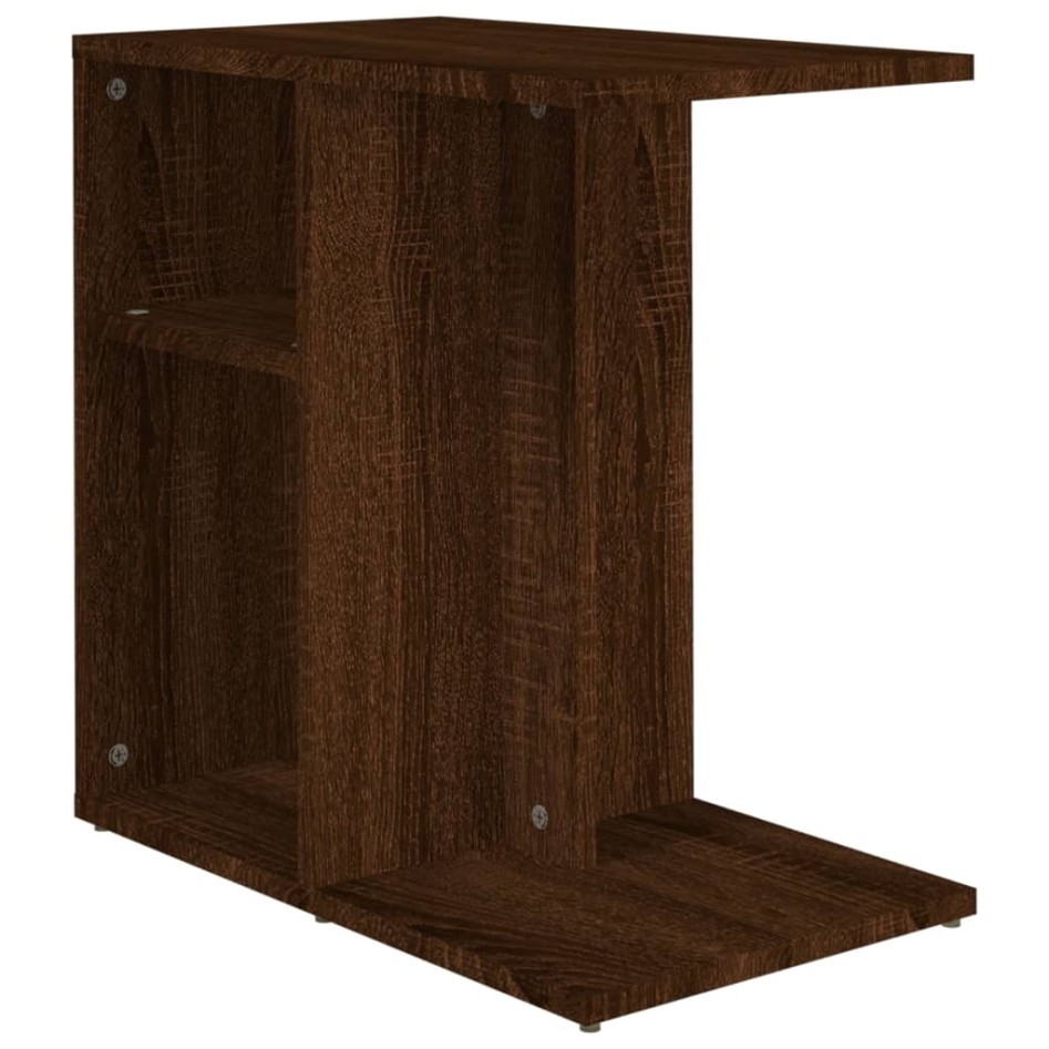 Mesa auxiliar de madera contrachapada marrón roble 50x30x50