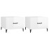 Mesa de centro patas de metal 2 uds blanco brillo 50x50x40