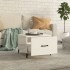 Mesa de centro patas de metal 2 uds blanco brillo 50x50x40