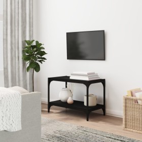 Mueble para TV madera contrachapada y acero negro 60x33x41