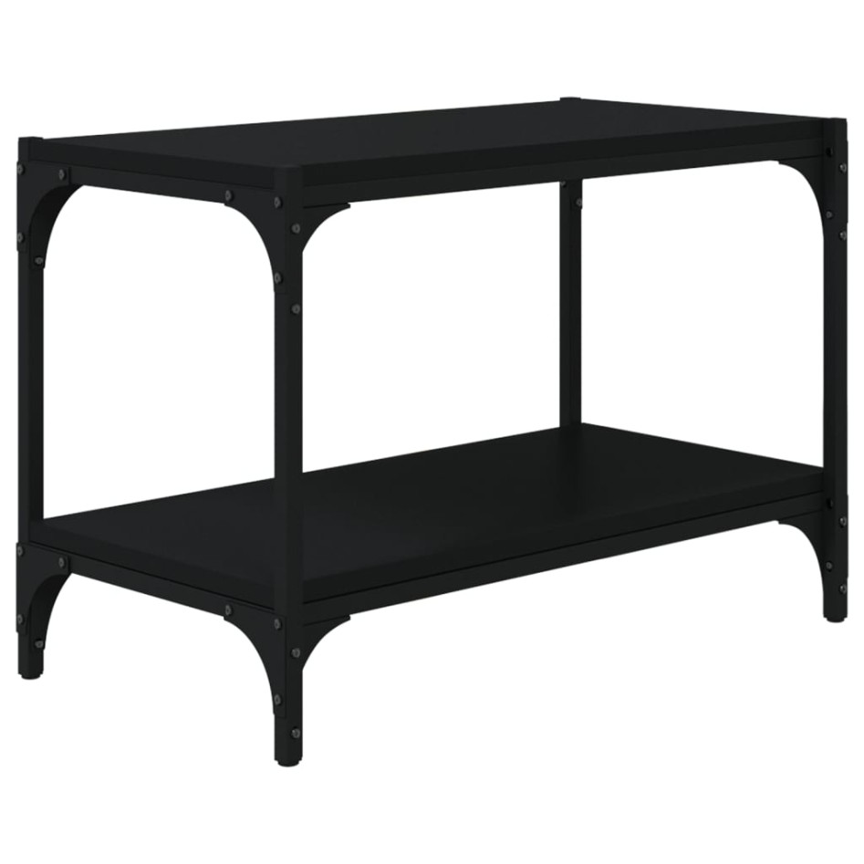 Mueble para TV madera contrachapada y acero negro 60x33x41