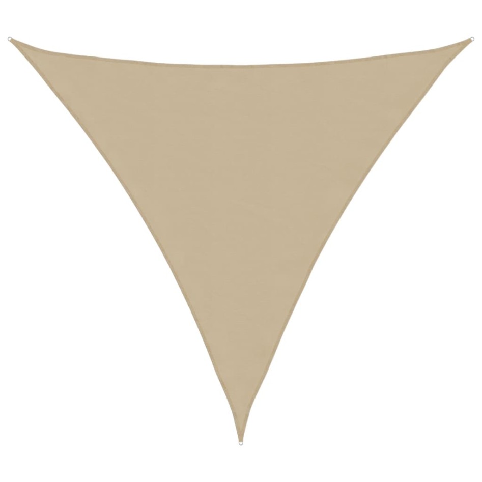 Toldo de vela triangular tela Oxford beige 3,6x3,6x3,6