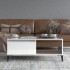 Mesa de centro madera contrachapada blanco brillo 90x50x36,5