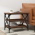 Mesa auxiliar madera contrachapada marrón roble 55x38x45