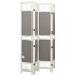Biombo divisor de 4 paneles de tela gris 140x165