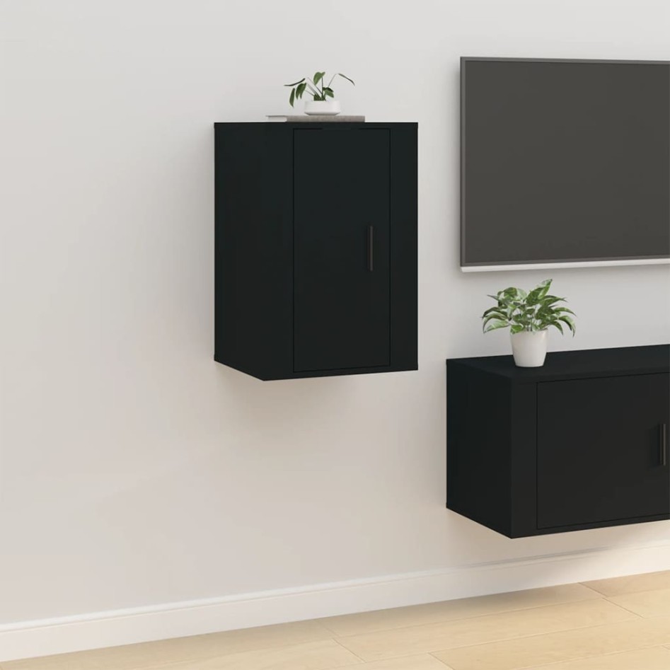 Mueble para TV de pared negro 40x34,5x60