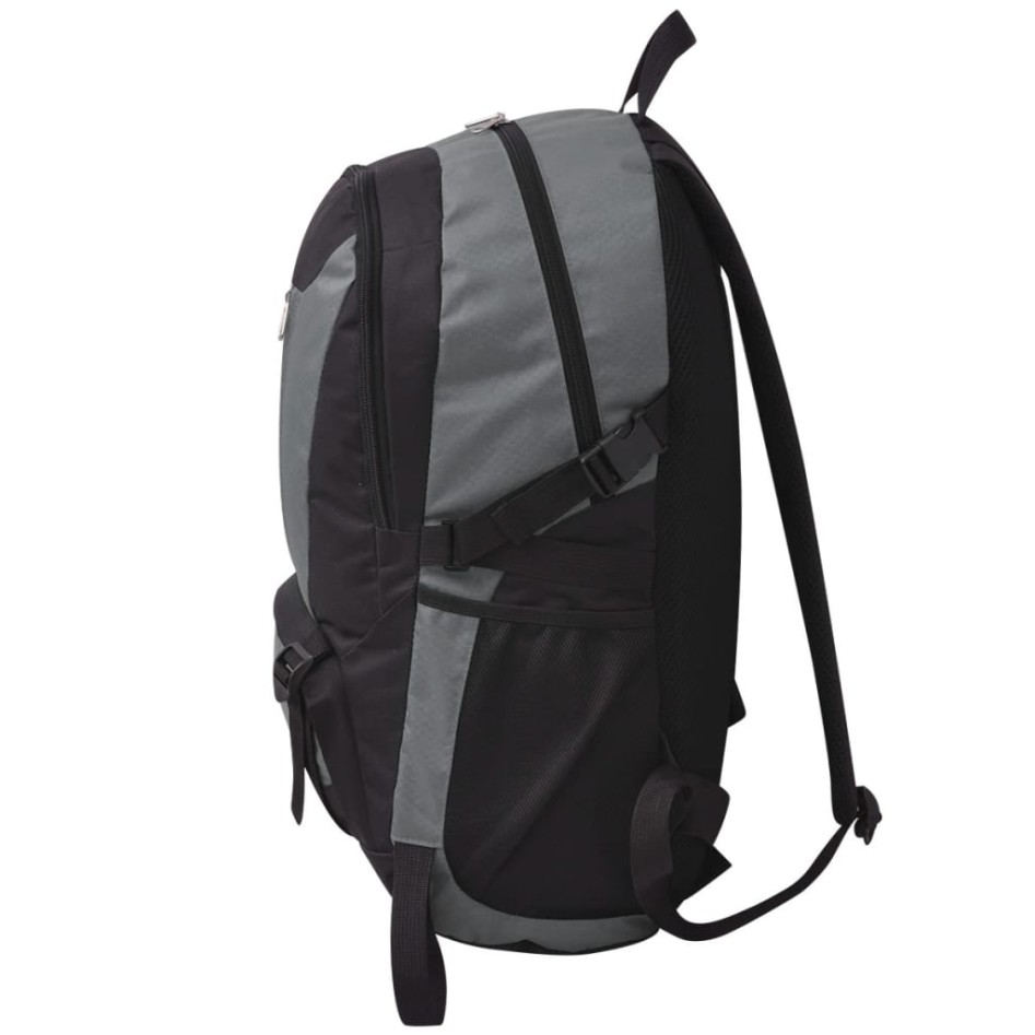 Mochila de senderismo XXL negro y gris 40