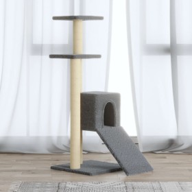 Rascador para gatos con postes de sisal gris claro 92