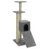 Rascador para gatos con postes de sisal gris claro 92