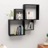 Estante cubo de pared madera contrachapada negro 80x15x78,5
