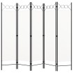 Biombo divisor de 5 paneles blanco 200x180 cm