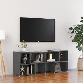 Mueble de TV madera contrachapada gris brillante 104x30x52