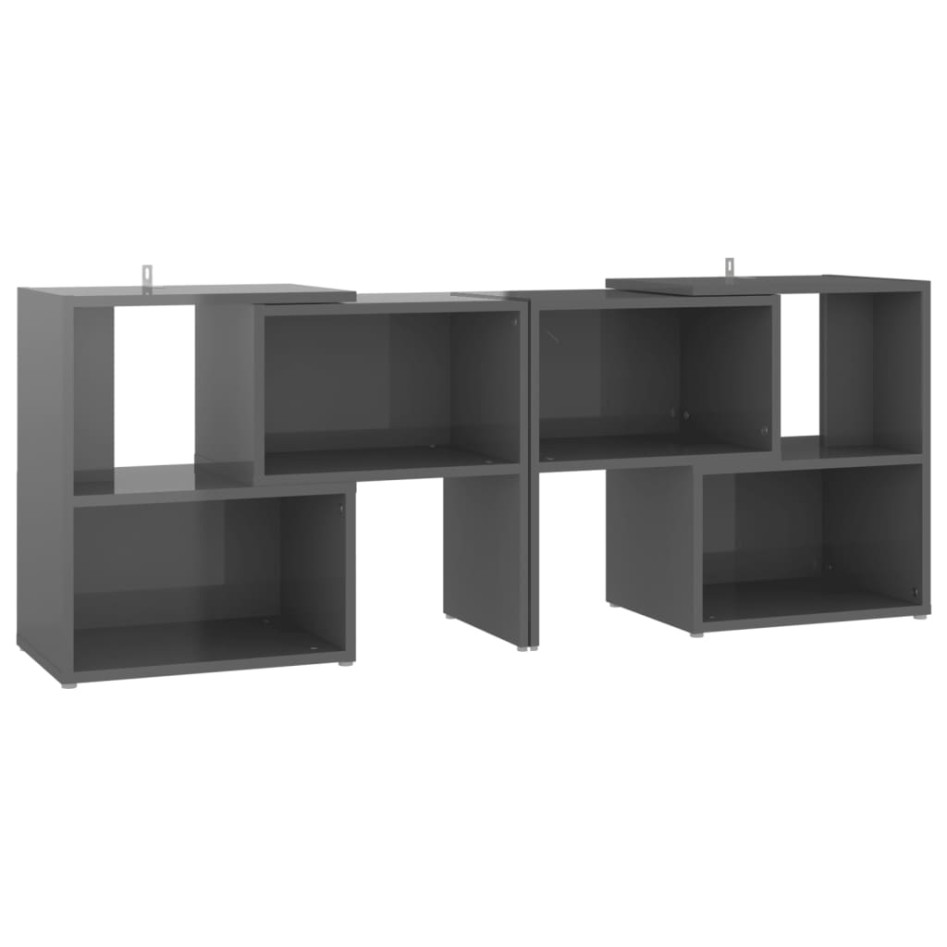 Mueble de TV madera contrachapada gris brillante 104x30x52