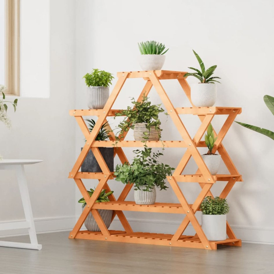 Soporte para flores de madera maciza abeto 110x25x105