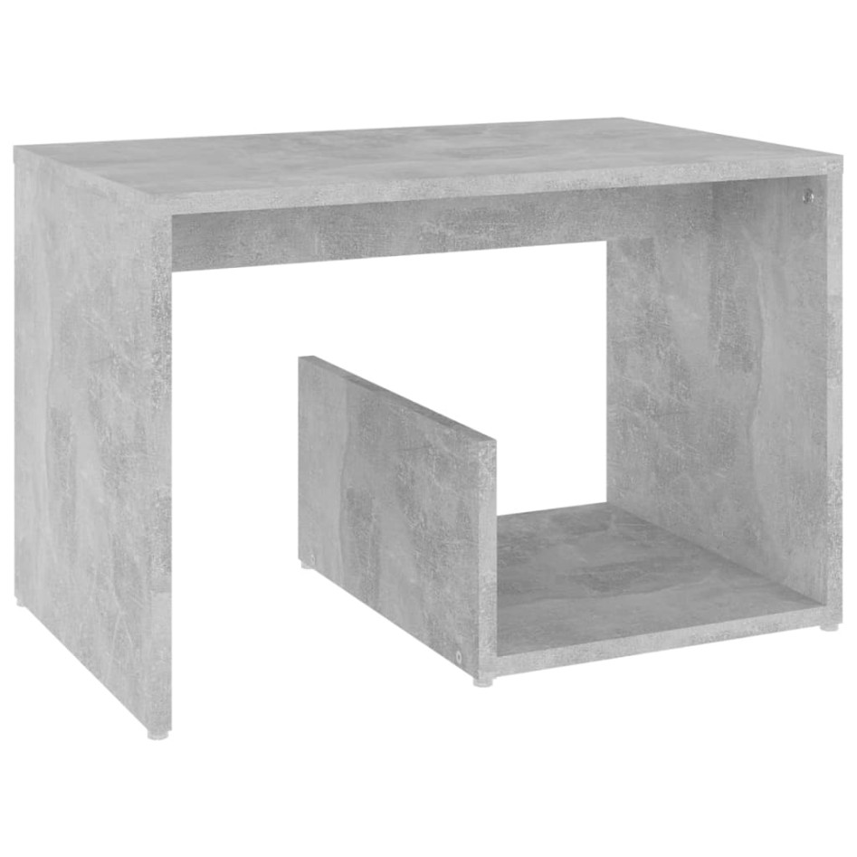 Mesa auxiliar de madera contrachapada gris hormigón 59x36x38