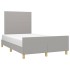 Estructura de cama con cabecero de tela gris claro 120x200