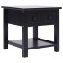 Mesa auxiliar madera de Paulownia negro 40x40x40