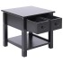 Mesa auxiliar madera de Paulownia negro 40x40x40