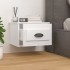 Mesita de noche de pared blanco brillante 41,5x36x28