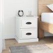 Mesita de noche madera contrachapada blanco brillo 39x39x47,5cm