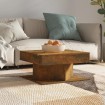 Mesa de centro madera contrachapada roble ahumado 57x57x30 cm