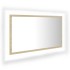 Espejo de baño acrílico color roble Sonoma 80x8,5x37
