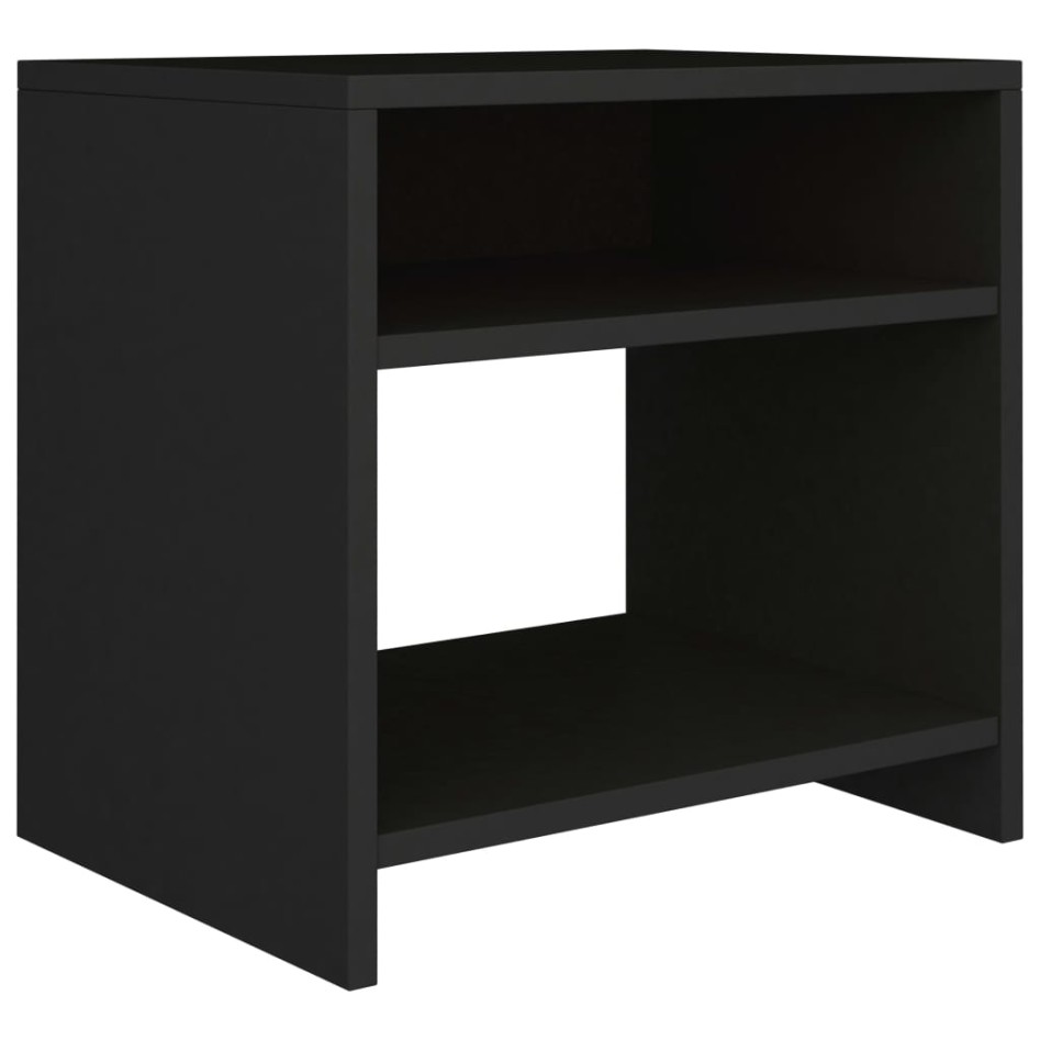 Mesitas de noche 2 uds madera contrachapada negro 40x30x40