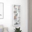 Estantería de pared madera contrachapada blanco 36x16x90 cm