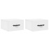 Mesitas de noche de pared 2 uds blanco 35x35x20