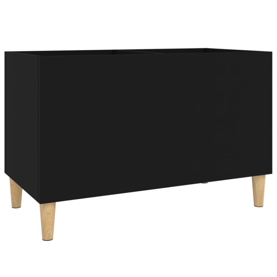 Mueble para discos madera contrachapada negro 74,5x38x48