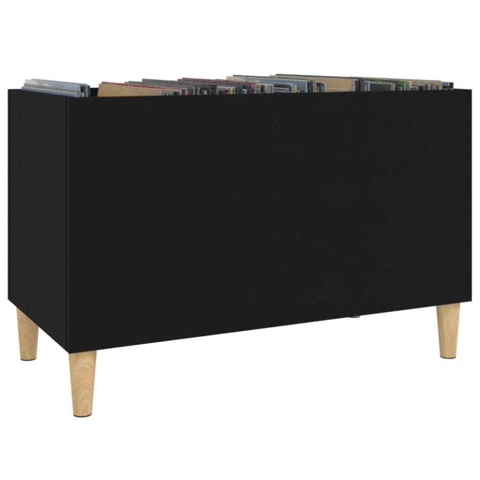 Mueble para discos madera contrachapada negro 74,5x38x48