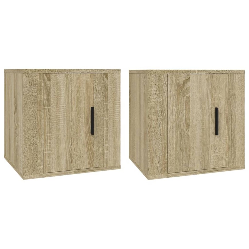 Muebles para TV de pared 2 uds roble Sonoma 40x34,5x40