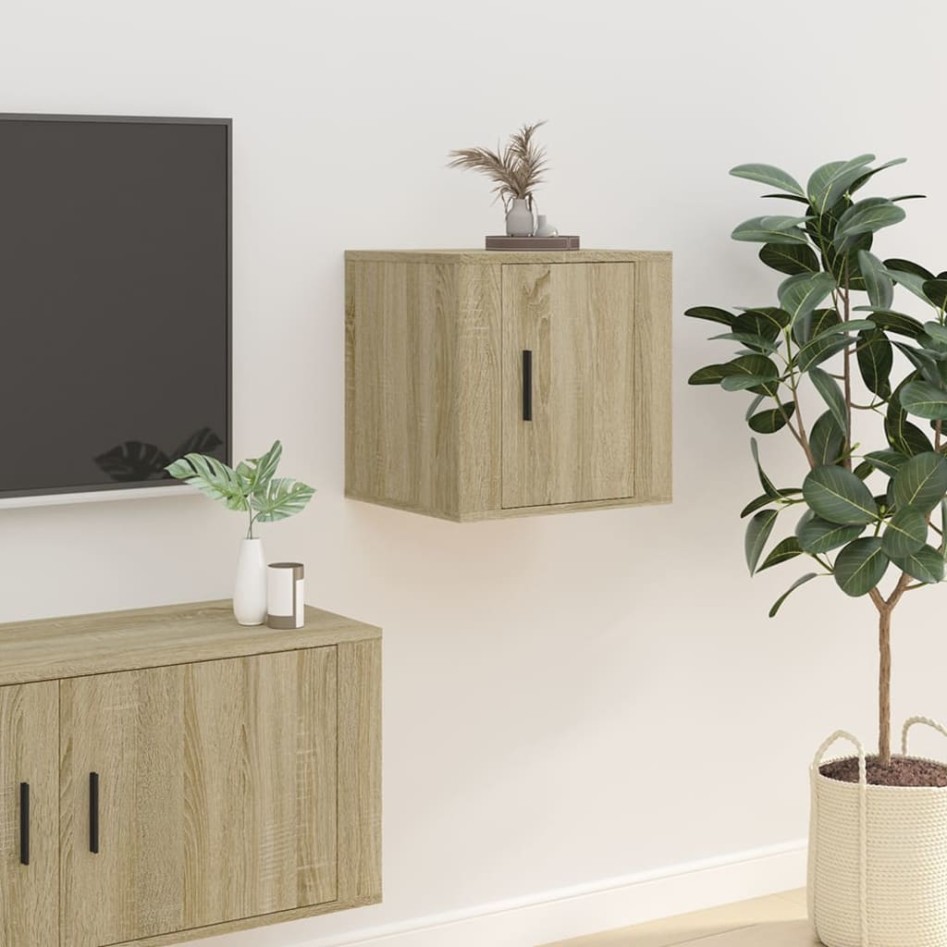 Muebles para TV de pared 2 uds roble Sonoma 40x34,5x40
