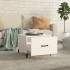 Mesa de centro con patas de metal blanco 50x50x40