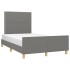 Estructura de cama con cabecero de tela gris oscuro 120x200