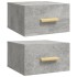 Mesitas de noche de pared 2 uds color gris hormigón 35x35x20