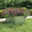 Arriate de acero galvanizado plateado 129x45 cm