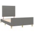 Estructura de cama con cabecero de tela gris oscuro 120x200