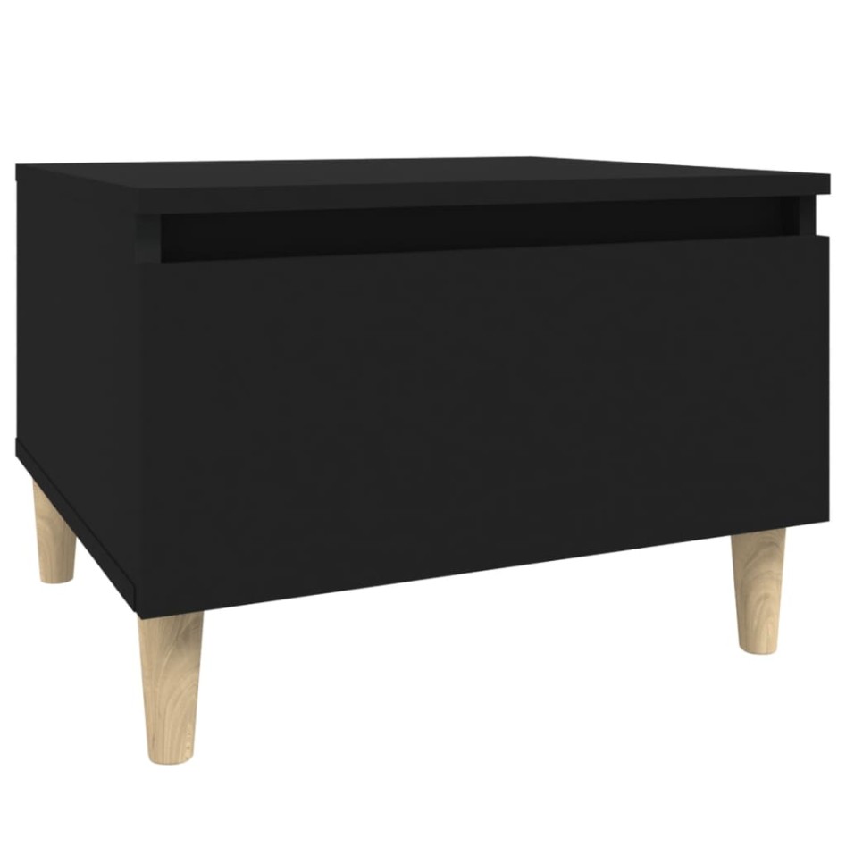 Mesa auxiliar de madera contrachapada negro 50x46x35