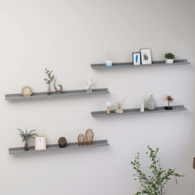 Estantes de pared 4 unidades gris 100x9x3