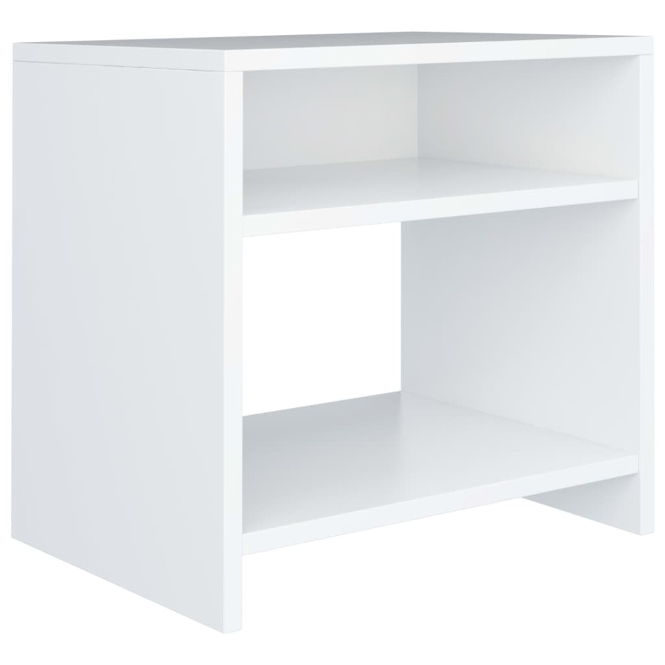 Mesitas de noche 2 uds madera contrachapada blanco 40x30x40
