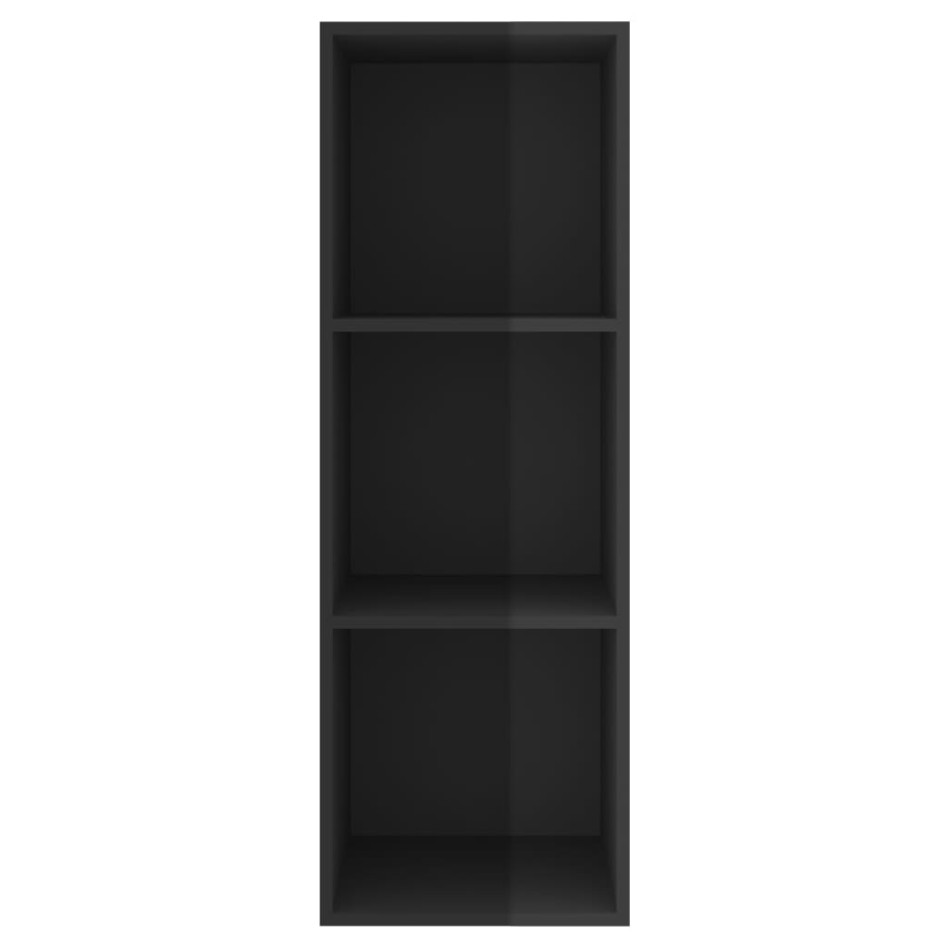 Mueble TV pared madera contrachapada negro brillo